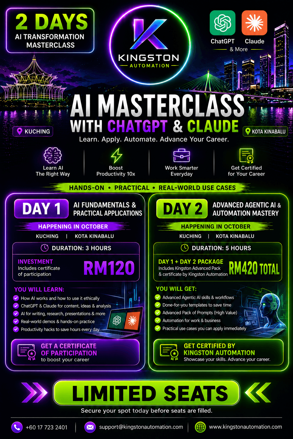 Kingston Automation two-day AI Masterclass in Kuching and Kota Kinabalu